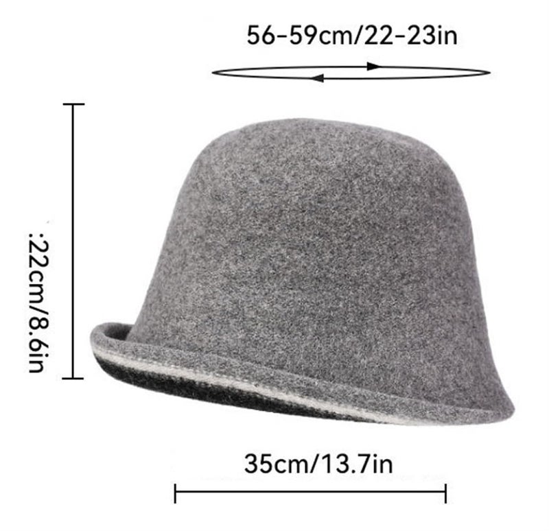Pocadri Women Warm Vintage Bucket Hats Fashion Fedora Cloche Cap Classic Felt Bowler Hat Outdoor Fall Winter Camel - Image 5