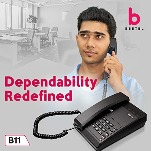 Beetel B11 Corded Landline Phone, Ringer Volume Control, LED for Ring Indication, Wall/Desk Mountable, Classic Design, Clear Call Quality, Mute/Pause/Flash/Redial Function (Made in India)(Black)(B11) - Image 3