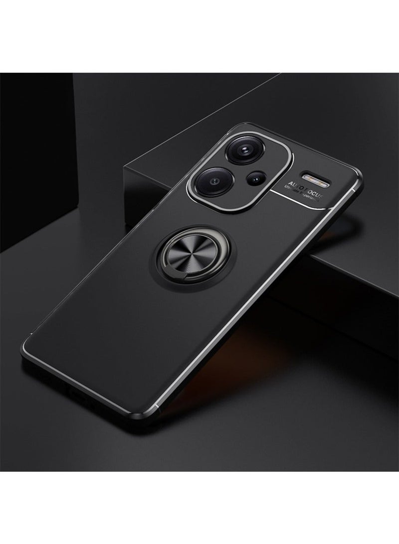 X-level Redmi Note13Pro+ 5G Case, Metal Kickstand Case, 3 Stand Modes, Military-Grade Drop Protection, Supports Wireless Charging, Slim Back Cover with Kickstand, Black