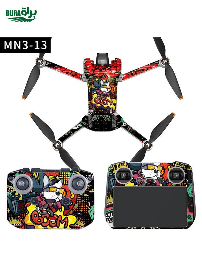 BURAQ Full Surround Style Waterproof  Sticker For DJI Mini 3 Pro RC With Screen Version(Mn3-13)  - Image 2