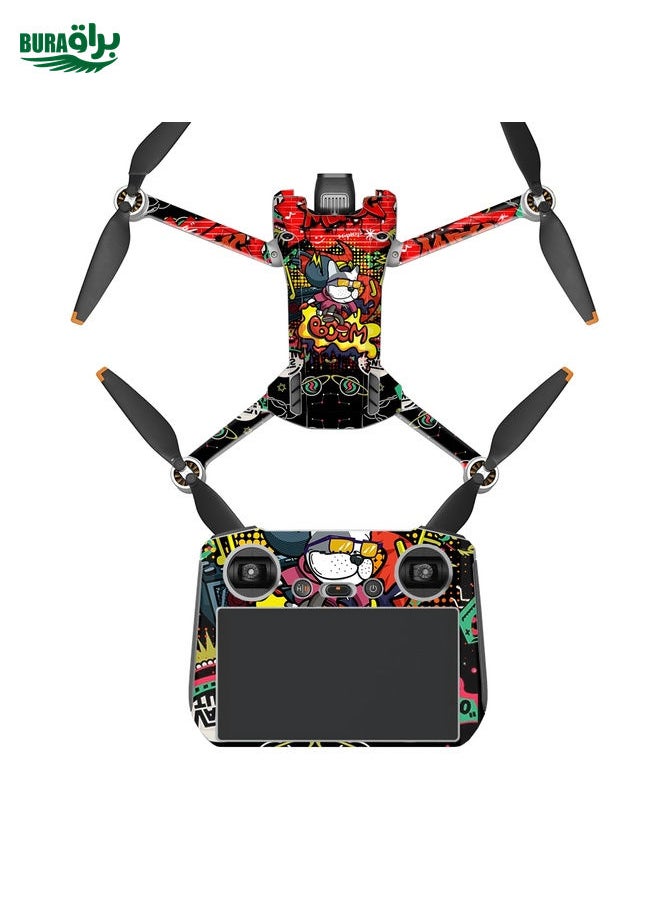 BURAQ Full Surround Style Waterproof  Sticker For DJI Mini 3 Pro RC With Screen Version(Mn3-13)  - Image 1
