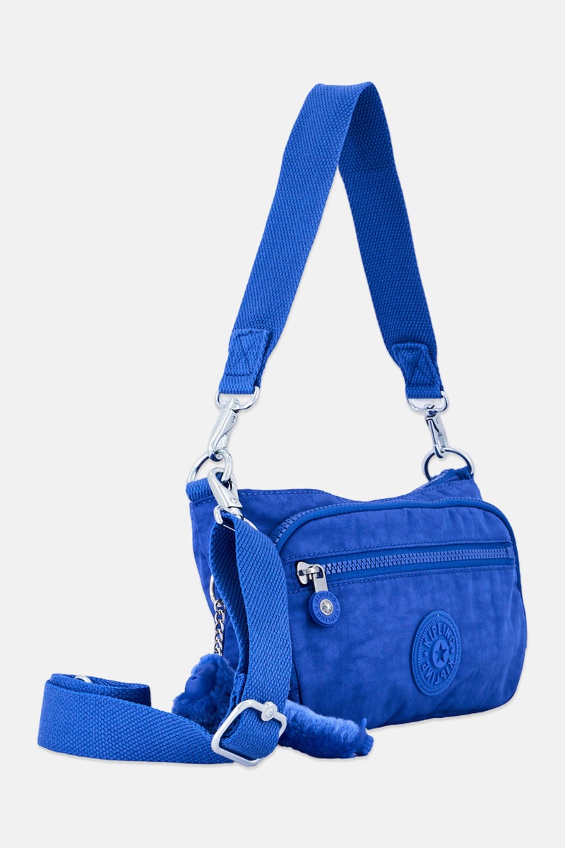 kipling Women Brand Logo Cross Body Bag With Keyring, Blue - Image 2