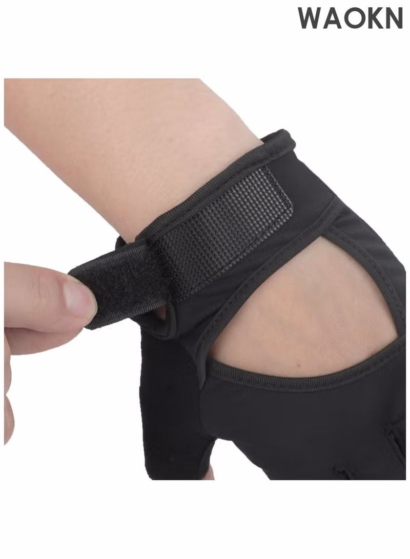 WAOKN Gym Hand Gloves with Anti-skid and Wear-resistant, Building Training Sport Fitness Gloves Comfortable Exercise Gloves and Breathable Cycling Gloves, Weight Lifting Gloves, for men and Women For Pull Up Deadlifting & Shrugs Black M - Image 3