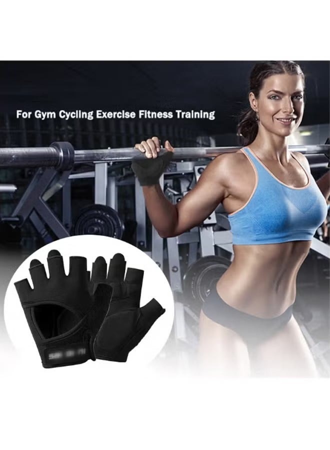 WAOKN Gym Hand Gloves with Anti-skid and Wear-resistant, Building Training Sport Fitness Gloves Comfortable Exercise Gloves and Breathable Cycling Gloves, Weight Lifting Gloves, for men and Women For Pull Up Deadlifting & Shrugs Black M - Image 2