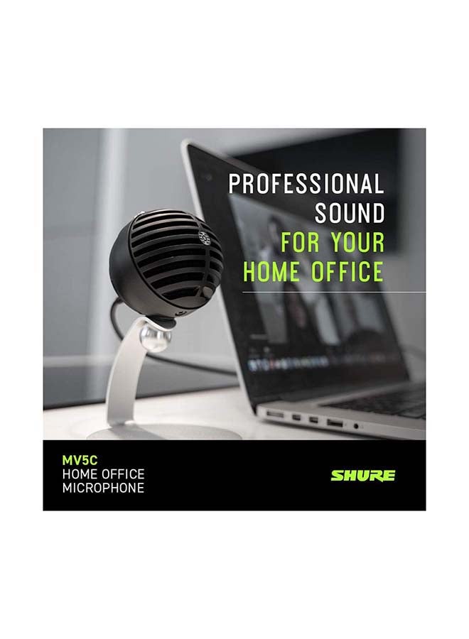 Shure MV5C, Home Office Microphone, Portable Professional Audio Quality, For Voice and Video Calls, iOS, Windows, Zoom & Teams Compatible, Black MV5C-USB Black - Image 4