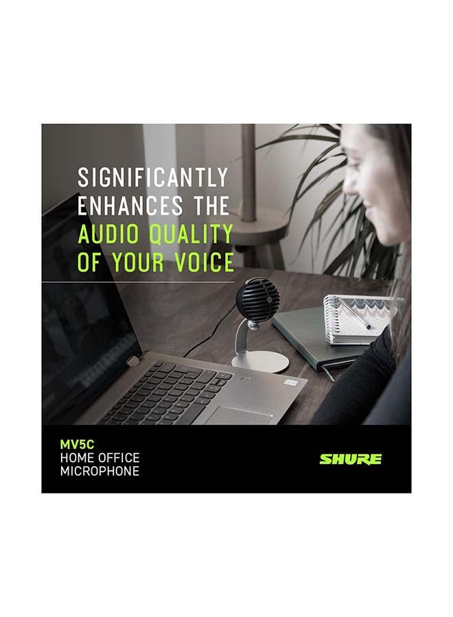 Shure MV5C, Home Office Microphone, Portable Professional Audio Quality, For Voice and Video Calls, iOS, Windows, Zoom & Teams Compatible, Black MV5C-USB Black - Image 5