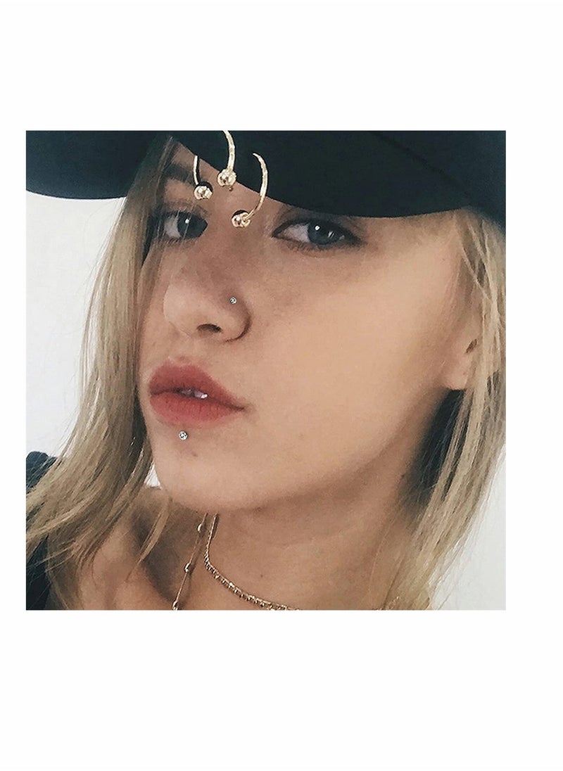 SYOSI 120 Pcs Stainless Steel Nose Studs, 1.5mm 2mm 2.5mm L Shaped Nose Rings Studs Nose Rings for Women Men Nostrial Piercing Pin Body Jewelry, Hypoallergenic (White and Colour) - Image 3