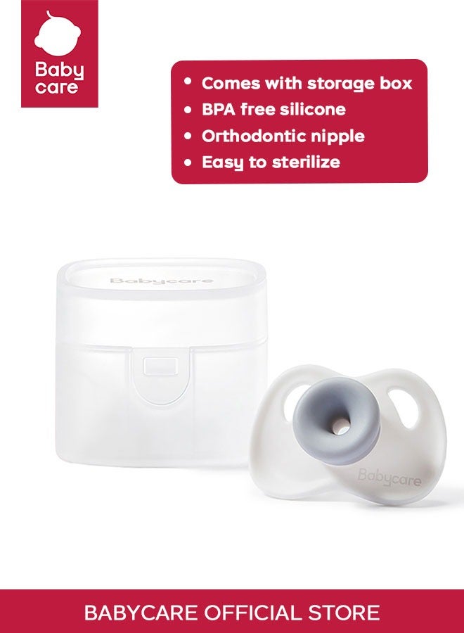 Babycare Baby Pacifier With Box Small - Gray/Clear - Image 1