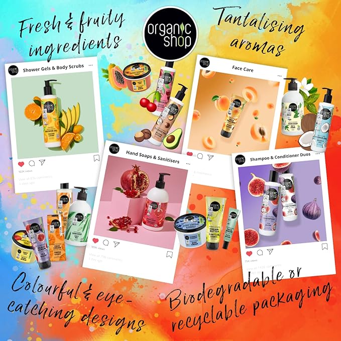 Organic Shop Invigorating Body Cream Clementine and Lemon 250ml Pack of 2