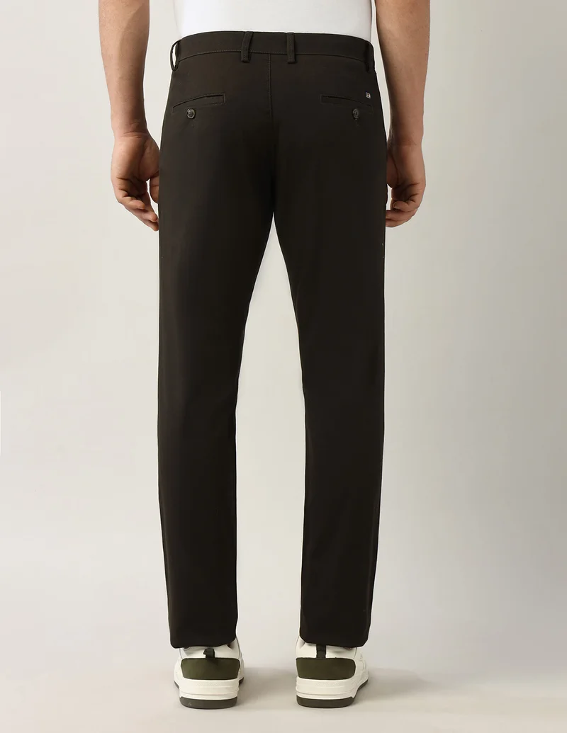 Arrow Dark Brown Slim Fit Smartflex Trousers for Men | Best Price UAE