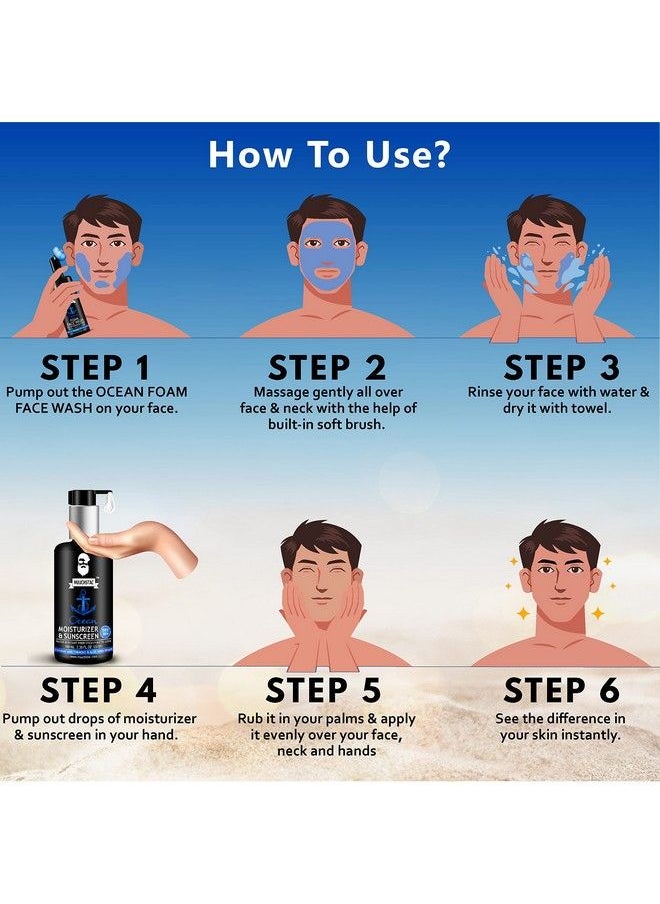 MUUCHSTAC Men’S Ocean Moisturizer & Sunscreen Matte Look Spf 18+ Cream With Turmeric & Aloe Vera Beads Nonsticky & Water Resistant 100 Ml  - Image 5