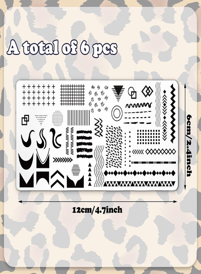 Whaline 6Pcs Animal Print Nail Plates Stamping Set Leopard Print Stamp Templates Nail Art Plates for DIY Print Manicure Salon Design Gift - Image 2
