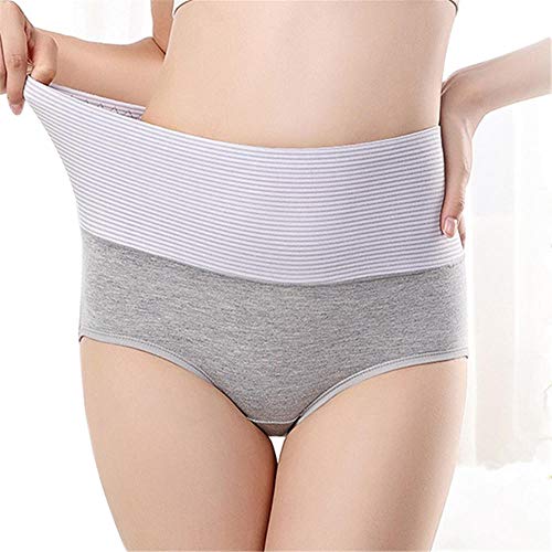 PLUMBURY® Women's Cotton High Waist Full Coverage Hipster Panty, Size M, Grey - Image 2