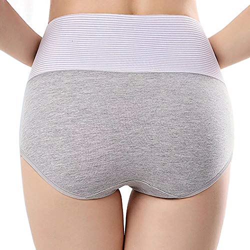 PLUMBURY® Women's Cotton High Waist Full Coverage Hipster Panty, Size M, Grey - Image 3