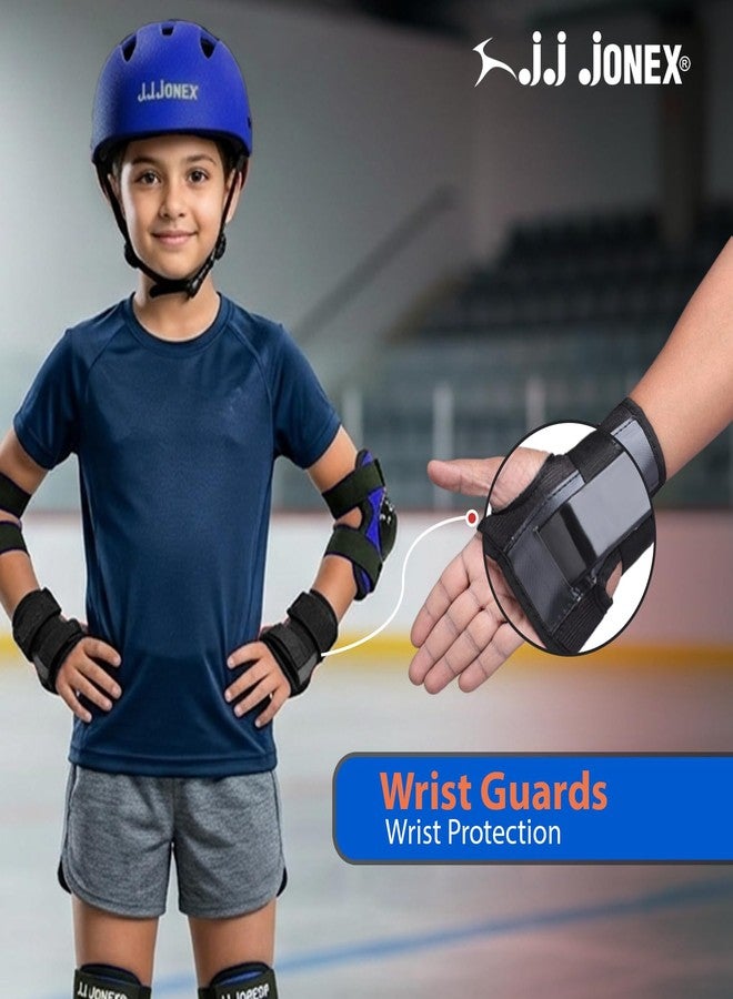 Jonex JJ JONEX Attack Adjustable Skates Combo with Helmet, Knee Pad, Elbow Pad, Gloves, Key, Bag - Suitable for Age 6-11 (Medium) - Blue Helmet - Image 5