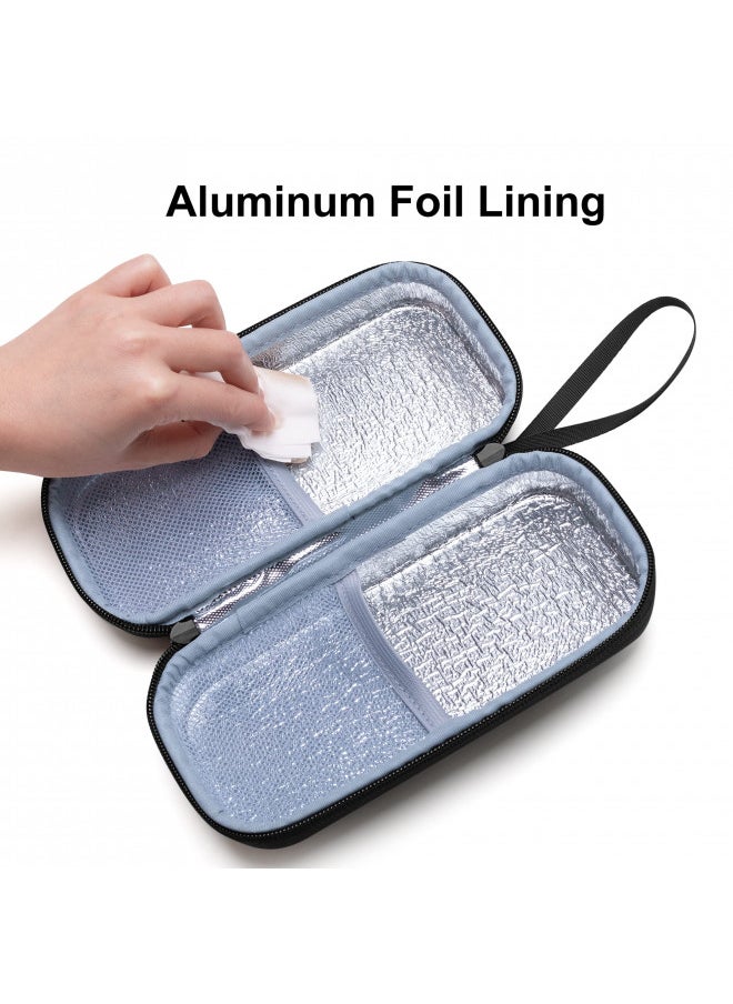 BAFASO Hard Insulin Cooler Travel Case with 2 Ice Packs, Insulin Travel Case for Insulin Pens and Diabetic Supplies, Black