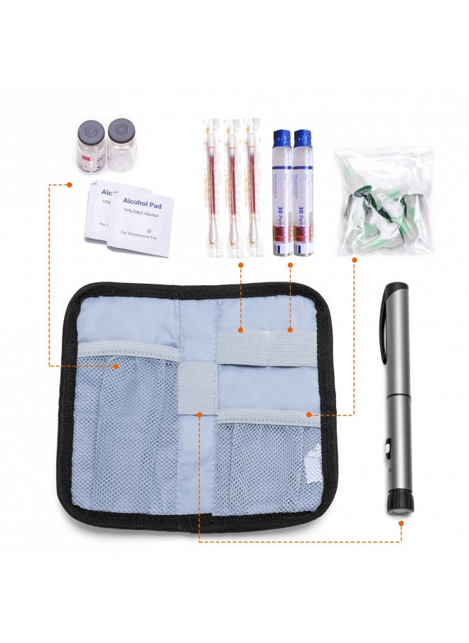BAFASO Hard Insulin Cooler Travel Case with 2 Ice Packs, Insulin Travel Case for Insulin Pens and Diabetic Supplies, Black