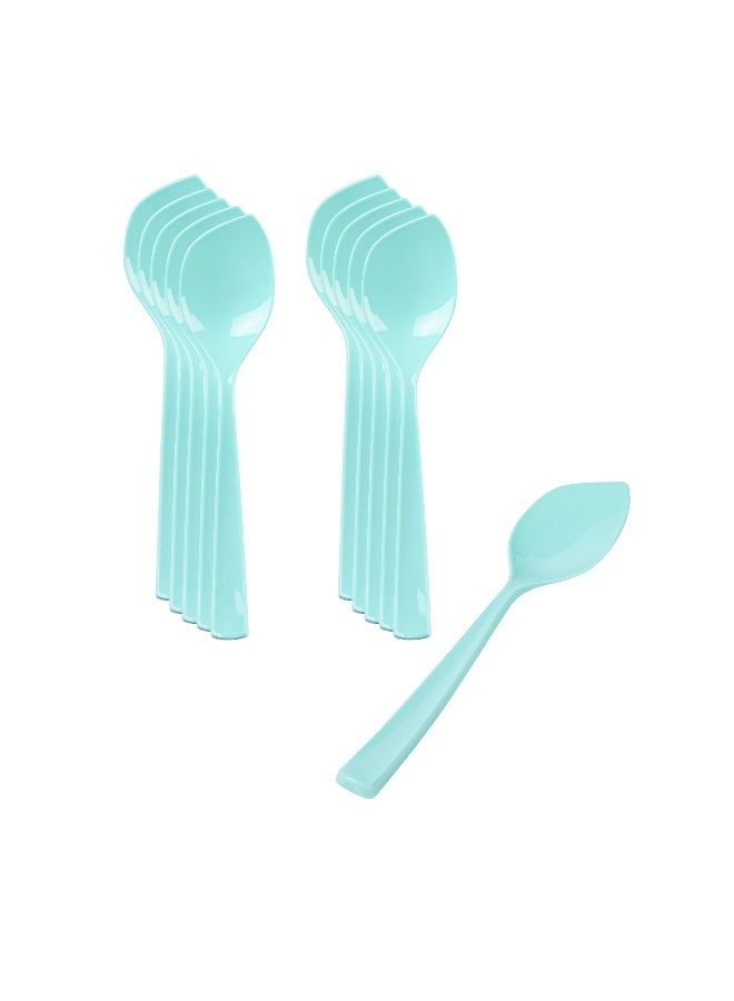 Restaurantware ملاعق حلوى 4.5 × 1 بوصة، 100 ملعقة تذوق قابلة للتصرف - مقابض قوية، بلاستيك فاخر، ملاعق آيس كريم باللون الأزرق، قوية، للجيلاتو، السندات، البودينغ، وأكثر - Image 2