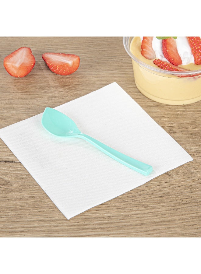 Restaurantware ملاعق حلوى 4.5 × 1 بوصة، 100 ملعقة تذوق قابلة للتصرف - مقابض قوية، بلاستيك فاخر، ملاعق آيس كريم باللون الأزرق، قوية، للجيلاتو، السندات، البودينغ، وأكثر - Image 3