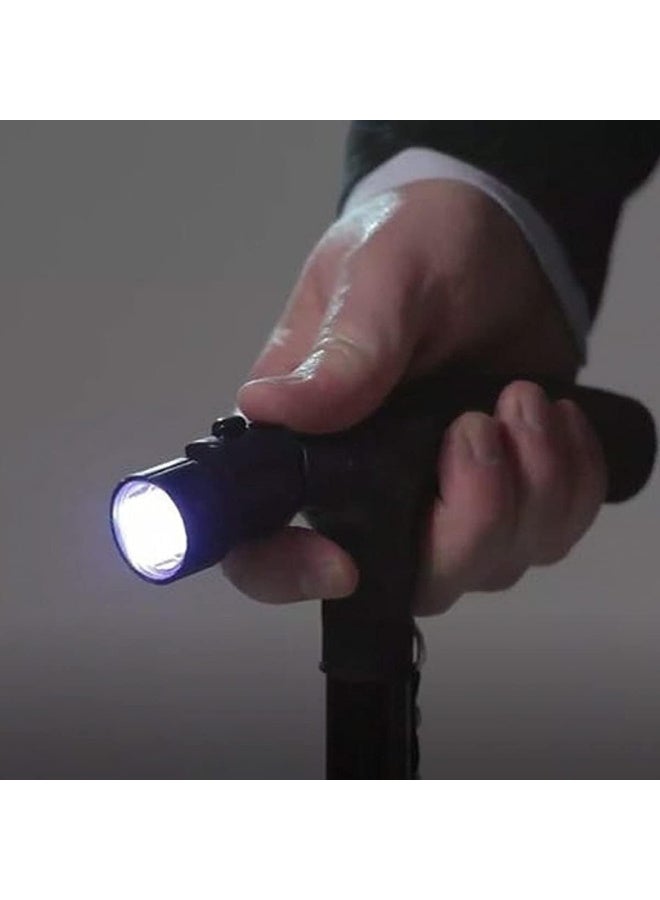 A sturdy, foldable walking stick with LED lighting and a durable rubber handle; an adjustable walking stick with a four-point pivot base for men and women, suitable for hiking, mountaineering, and more. - Image 3