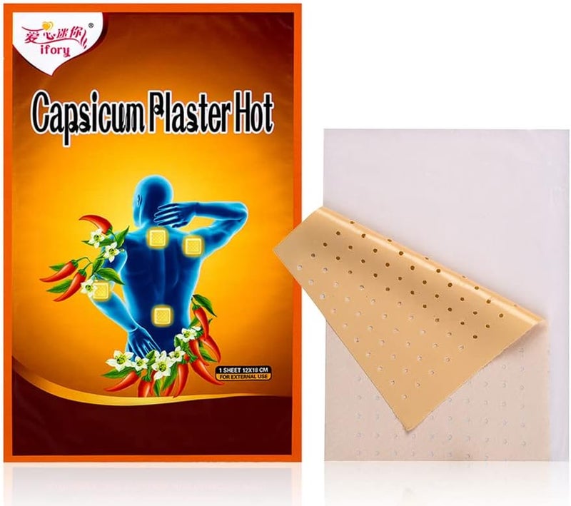 20 PCS Capsaicin Patches & Pain Patches, Heat Patches for Back, Knee, Neck, Shoulder, Muscle(XL (4.72" * 7.09") 20 Count)