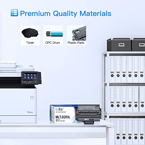 LxTek خراطيش حبر بديلة متوافقة من LxTek لطابعة سامسونج 203 203L MLT-D203L للاستخدام مع طابعة ProXpress SL-M4020ND SL-M4070FR SL-M3320ND SL-M3870FW SL-M3370FD SL-M3820DW (2 أسود، عالي الإنتاجية) - Image 5