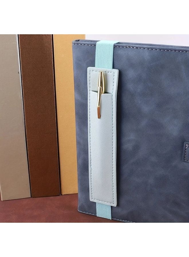 Brown Faux Leather Pen Case With Elastic Strap Durable Protective Cover For Pens Pencils Markers - Image 1