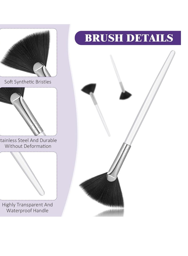 Maitys 6 Pieces Fan Mask Brushes Soft Fan Facial Mask Applicator Tools Brush Makeup Brushes Cosmetic Tools with Handle for Peel Mask Makeup Women(Black Hair) - Image 4