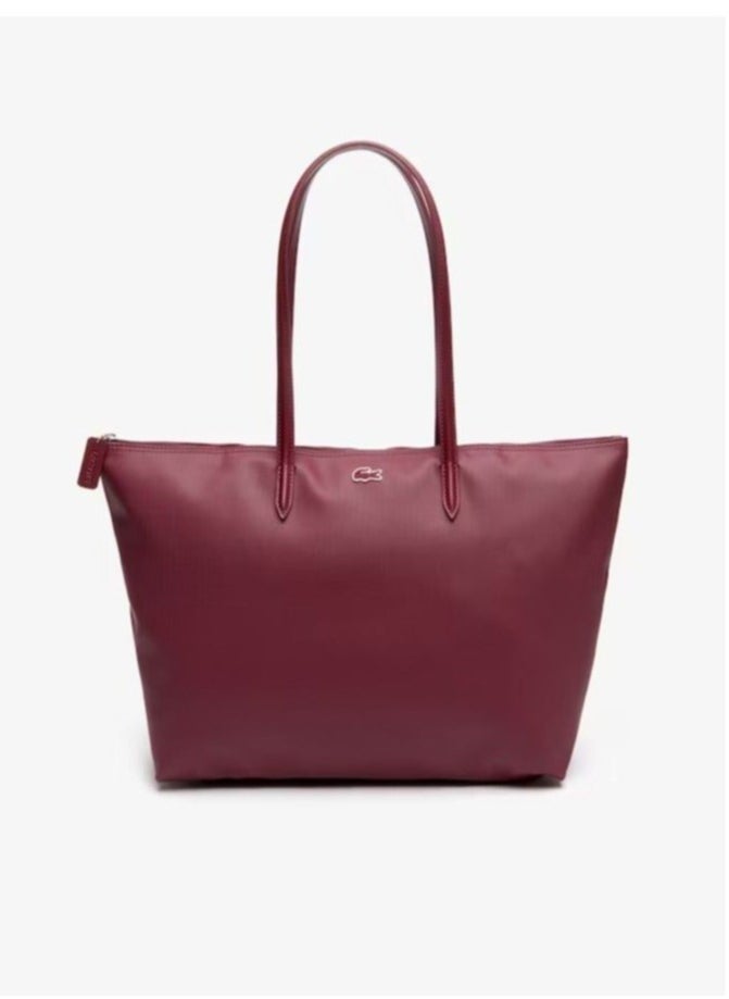 LACOSTE حقيبة لاباستي النسائية L12.12 كونسبت موضة متعددة الاستخدامات بسعة كبيرة حقيبة يد بسحاب حقيبة توت حقيبة كتف حمراء 47 سم * 29 سم * 34 سم - Image 1