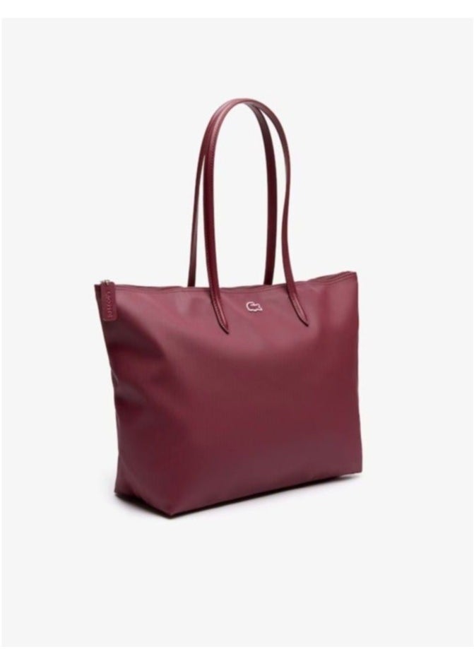 LACOSTE حقيبة لاباستي النسائية L12.12 كونسبت موضة متعددة الاستخدامات بسعة كبيرة حقيبة يد بسحاب حقيبة توت حقيبة كتف حمراء 47 سم * 29 سم * 34 سم - Image 3