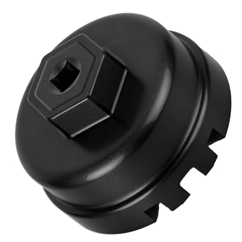 StLiSuYmx Professional 6 Slots 14 Flutes Oil Filter Wrench for Toyota 64mm Oil Filter Removal Tool Socket Oil Filter Cap Wrench for Corolla Prius Prius PrimeV Matrix CT200h Scion iMiQxD 18L Engine - Image 1
