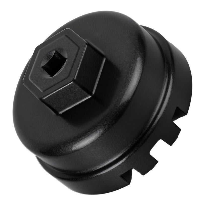 StLiSuYmx Professional 6 Slots 14 Flutes Oil Filter Wrench for Toyota 64mm Oil Filter Removal Tool Socket Oil Filter Cap Wrench for Corolla Prius Prius PrimeV Matrix CT200h Scion iMiQxD 18L Engine - Image 3
