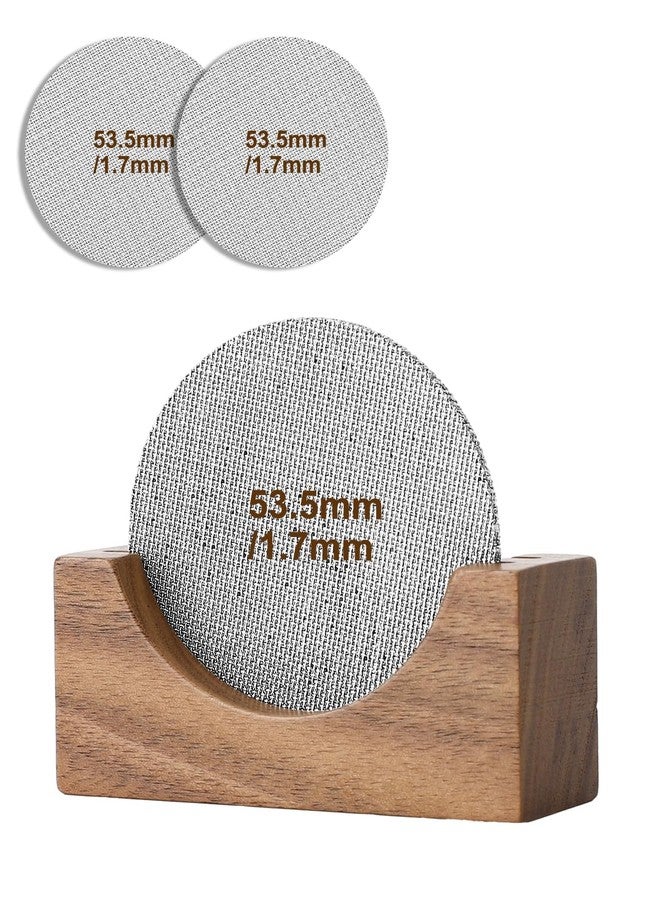 Prokitchen 53.5mm Coffee Puck Screen & Walnut Puck Screen Holder, 316 Stainless Steel Espresso Filter for Espresso Portafilter, Professional Tool for Portafilter Filter Basket - Image 1