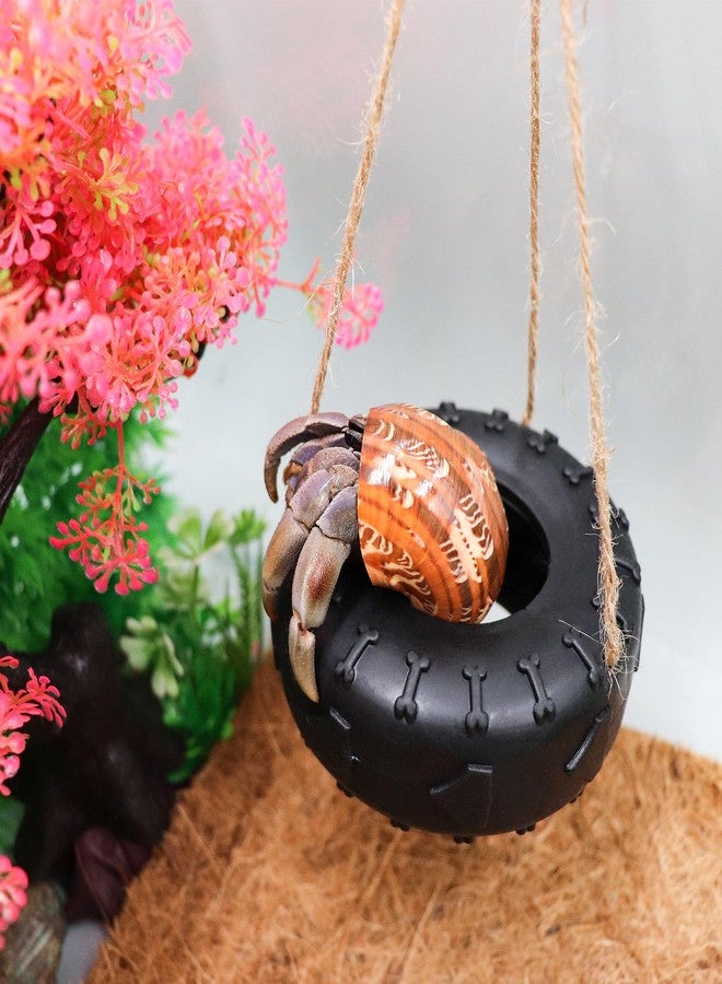 Neeenn Hermit Crab Tire Swing Toy, Hermit Crab Climbing Toy, Reptile Tank Aquarium Decoration Accessory, Suitable for Small to Medium Sized Hermit Crabs Frog, 3.7 Inches in Diameter - Image 4