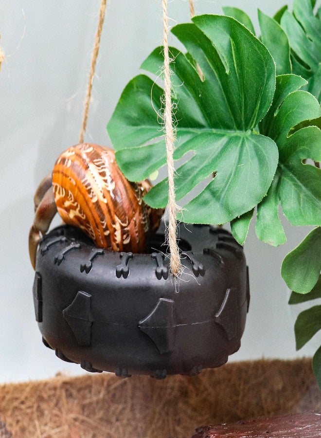Neeenn Hermit Crab Tire Swing Toy, Hermit Crab Climbing Toy, Reptile Tank Aquarium Decoration Accessory, Suitable for Small to Medium Sized Hermit Crabs Frog, 3.7 Inches in Diameter - Image 2