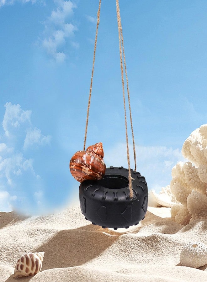 Neeenn Hermit Crab Tire Swing Toy, Hermit Crab Climbing Toy, Reptile Tank Aquarium Decoration Accessory, Suitable for Small to Medium Sized Hermit Crabs Frog, 3.7 Inches in Diameter - Image 1