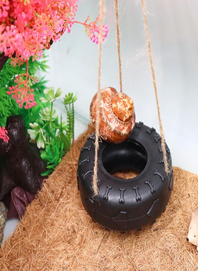 Neeenn Hermit Crab Tire Swing Toy, Hermit Crab Climbing Toy, Reptile Tank Aquarium Decoration Accessory, Suitable for Small to Medium Sized Hermit Crabs Frog, 3.7 Inches in Diameter - Image 3