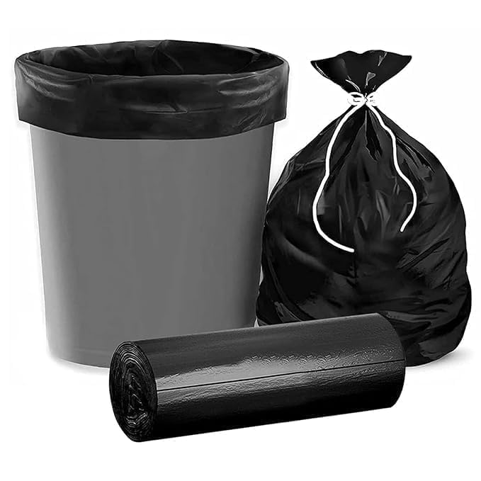 CoreCrate Garbage Bags Medium 19 x 21 inches Black Colour For Dry Wet waste 30 bagsroll Pack of 6  - Image 1