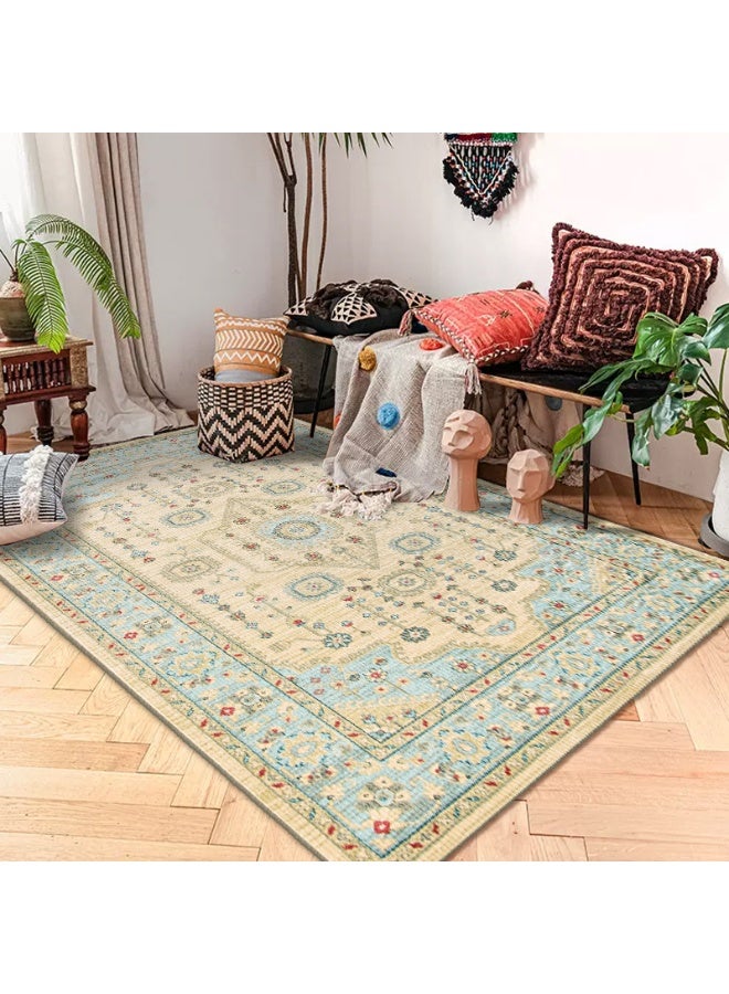 Anna 80*120cm Vintage Persian Style Living Room Carpet - Soft, Washable, Non-Slip, Stain Resistant, Easy to Maintain for Bedroom and Lounge - Image 1