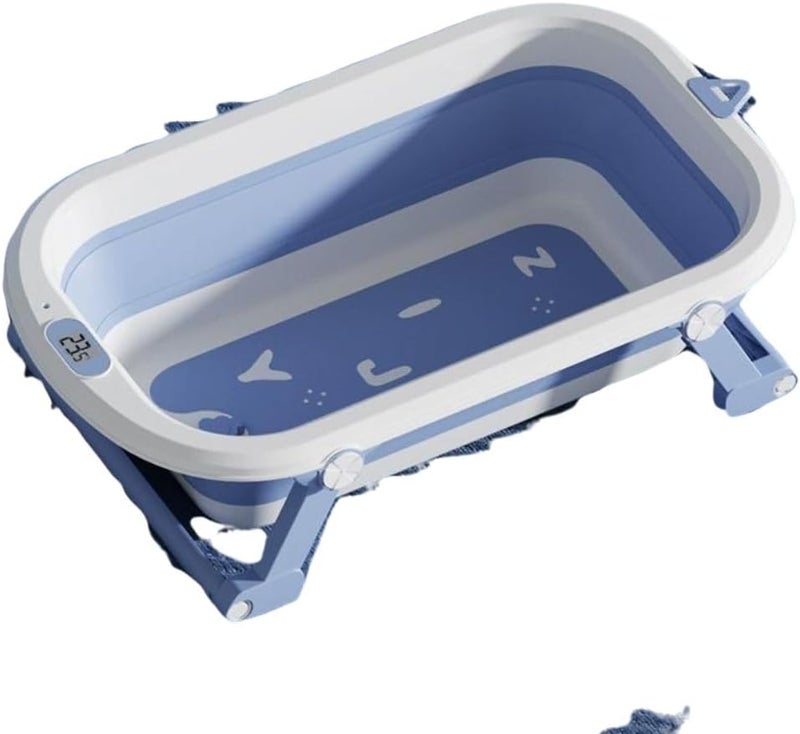 Turtees® Baby Anti Slip Foldable Bathtub with Thermometer and Floating Bath Mat - Grey - Image 4