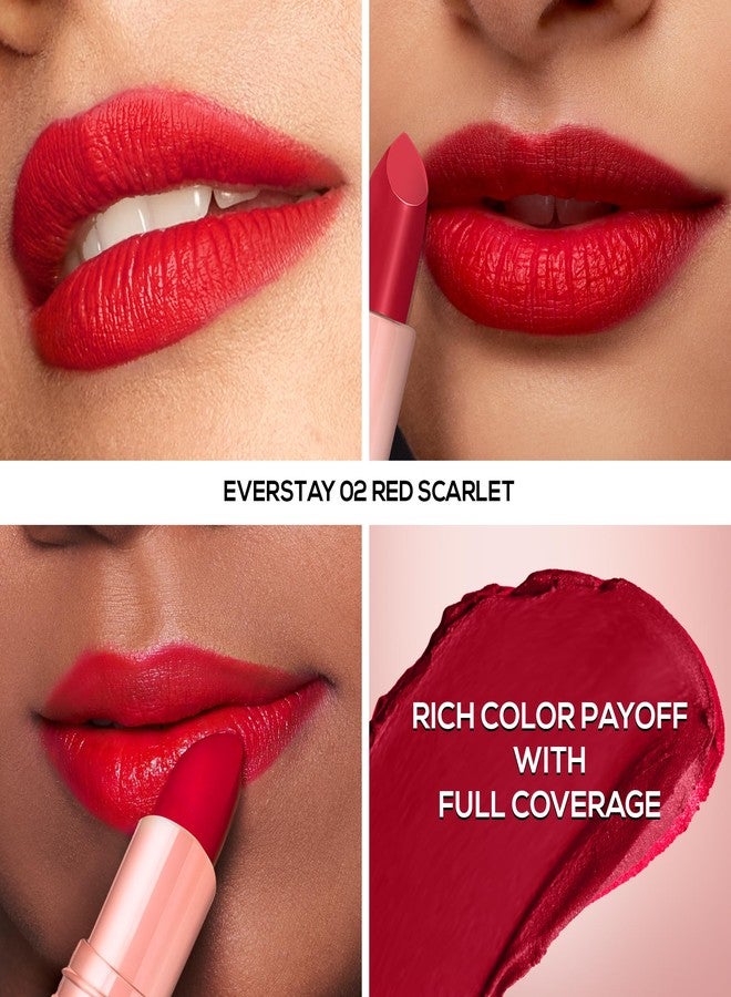 RENEE Everstay Matte Lipstick - Red Scarlet, Long Stay, Hydrating & Non-Drying, Smudge & Transfer Proof, Lightweight, Intense Pigment, Full Coverage, Vitamin E Infused, for All Occasions, 4.2g - Image 4