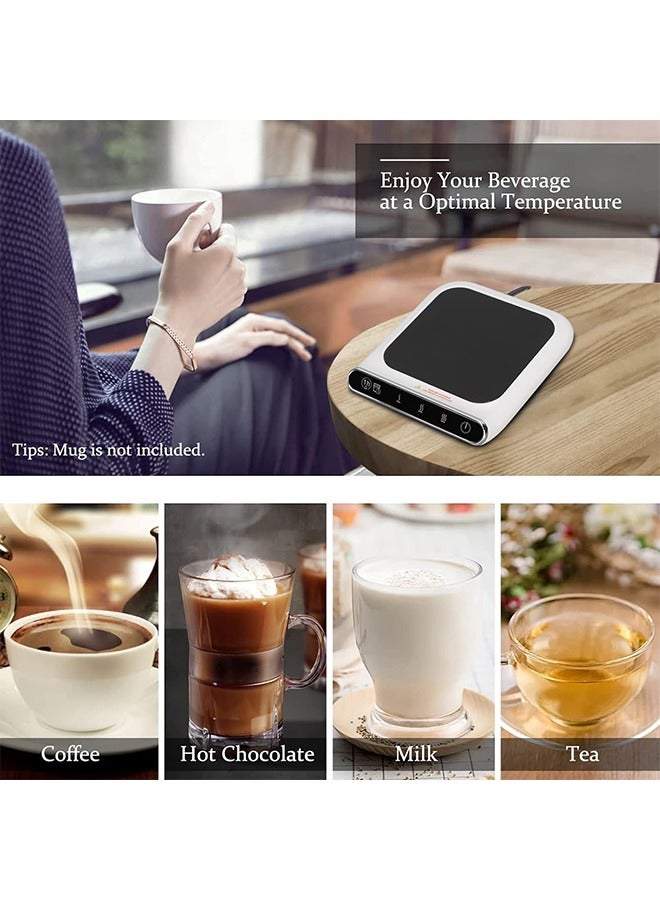 Coffee Mug Warmer, Cup Warmer for Office Home Desk Use with 3 Temperature Settings, Electric Beverage Warmer for Cocoa, Tea, Milk, Soup, Hot Chocolate, Good Gifts