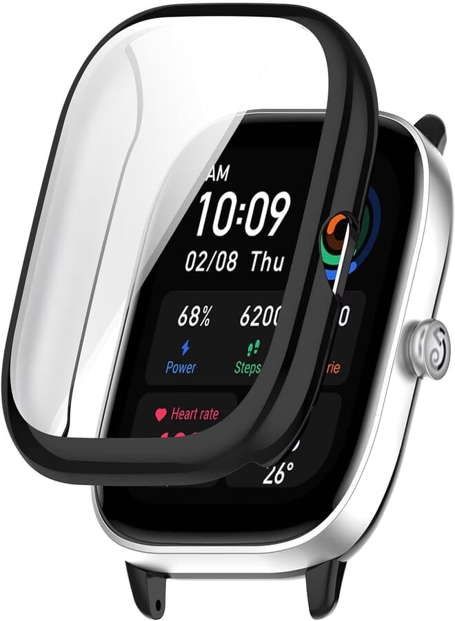 Next Next store TPU Screen Protector Case Compatible with Amazfit GTS 4 Mini (2022) All-Inclusive Anti-Drop Electroplate Cover (Amazfit GTS 4 Mini) (Black)