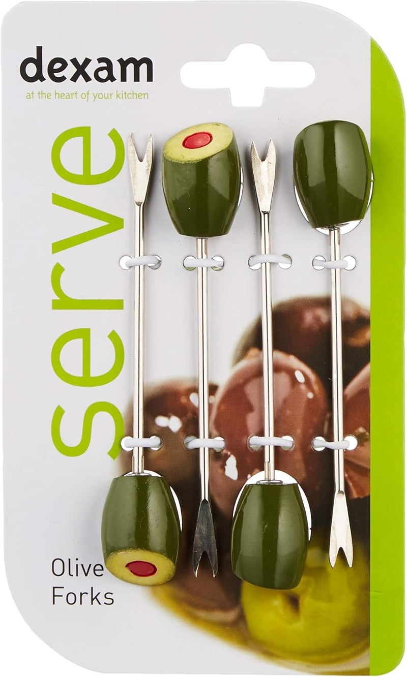 Dexam Faringdon 17841078 Swift Olive Forks, Set of 4,Green, Silver - Image 3