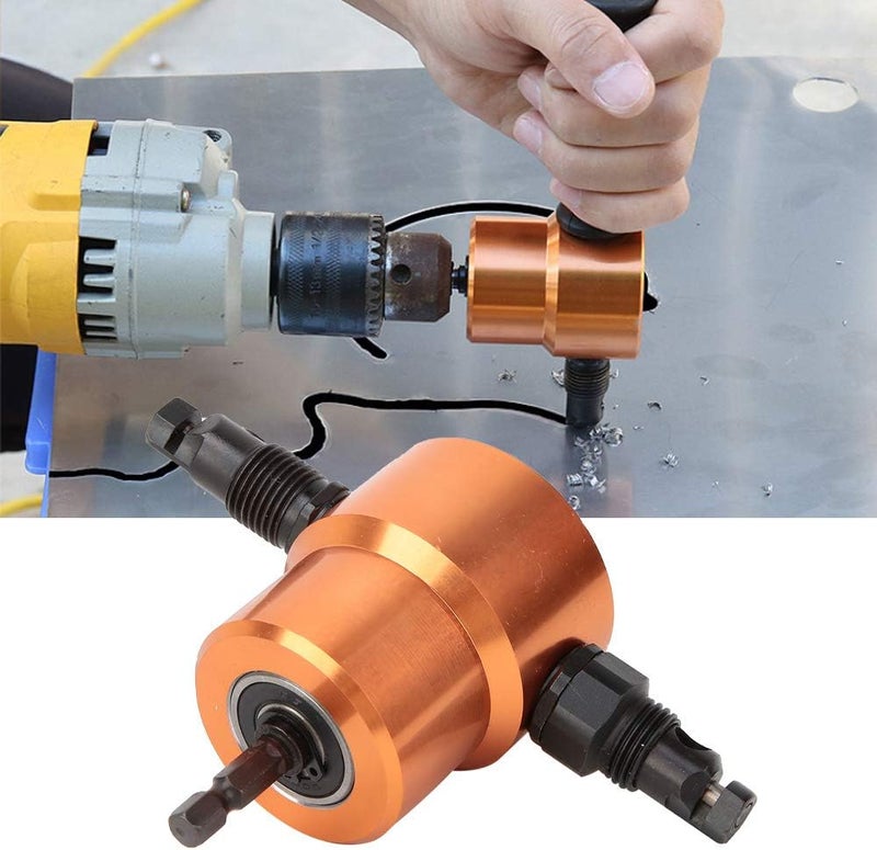 360° Double Head Sheet Metal, tile Nibbler Drill Tool, DIY Cutting and Car Repai Tool with Iron Toolbox, for Straight Line, Curve Line and s Cutting, - Image 3