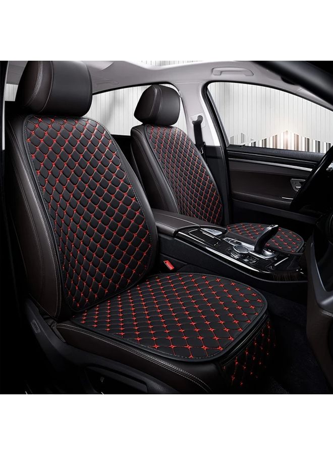 2 Pcs 3 Pcs Black New Comfortable Nappa Faux Leather All Season Car Set With Embroidery Single Anti Slip Universal Fit Car Interior - Image 4