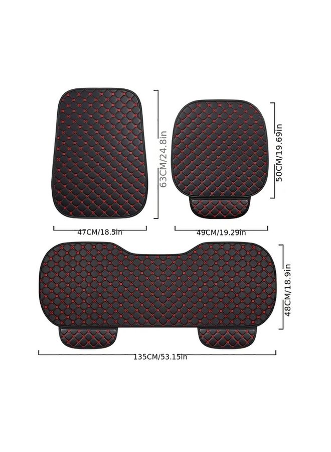 2 Pcs 3 Pcs Black New Comfortable Nappa Faux Leather All Season Car Set With Embroidery Single Anti Slip Universal Fit Car Interior - Image 2