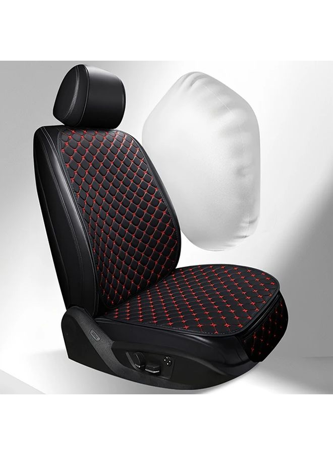 2 Pcs 3 Pcs Black New Comfortable Nappa Faux Leather All Season Car Set With Embroidery Single Anti Slip Universal Fit Car Interior - Image 5