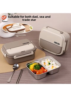 Generic Insulated Lunch Box For Office Workers 2024 Winter New Students Special Large-capacity Lunch Box Can Be Heated By Microwave Oven-Specifications:Dark Green-single Frame-1200ml (free Engraving)  - Image 2