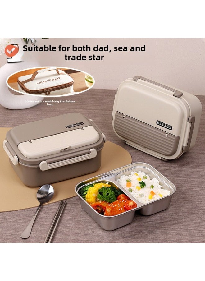 Generic - Insulated Lunch Box For Office Workers 2024 Winter New Students Special Large-capacity Lunch Box Can Be Heated By Microwave Oven-Specifications:Dark Green-single Frame-1200ml (free Engraving) - Image 1